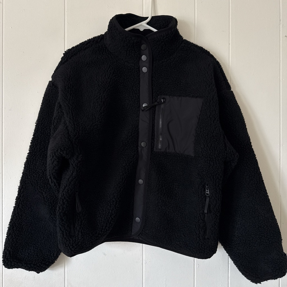 Fabletics Black Teddy Jacket NWT - image 2